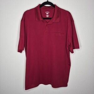 Reel Legends Crimson Red Maroon Polo Fishing Shirt Outdoor Vented L EUC